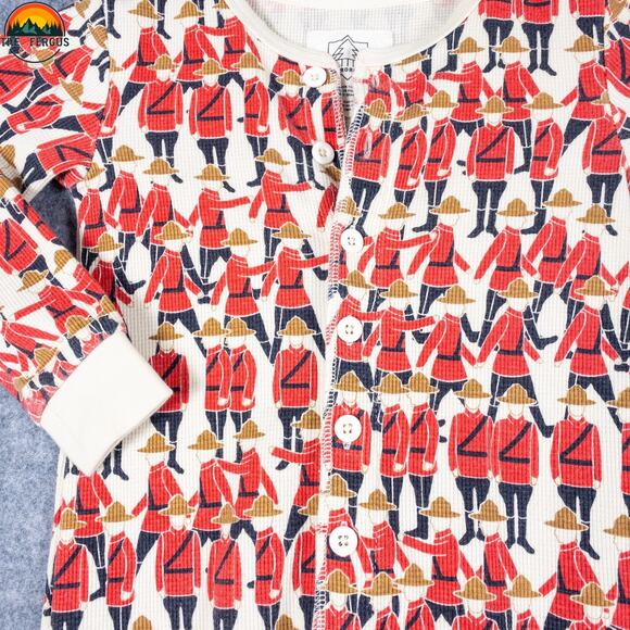 Arborist One-Piece Sleepwear Red White Cotton Blend Mountie Baby Size 2-3M - Picture 4 of 9